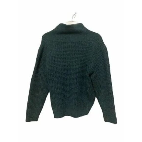 Woolrich Womens Shawl Collar Sweater Size M Green Wool Blend - Picture 2 of 5